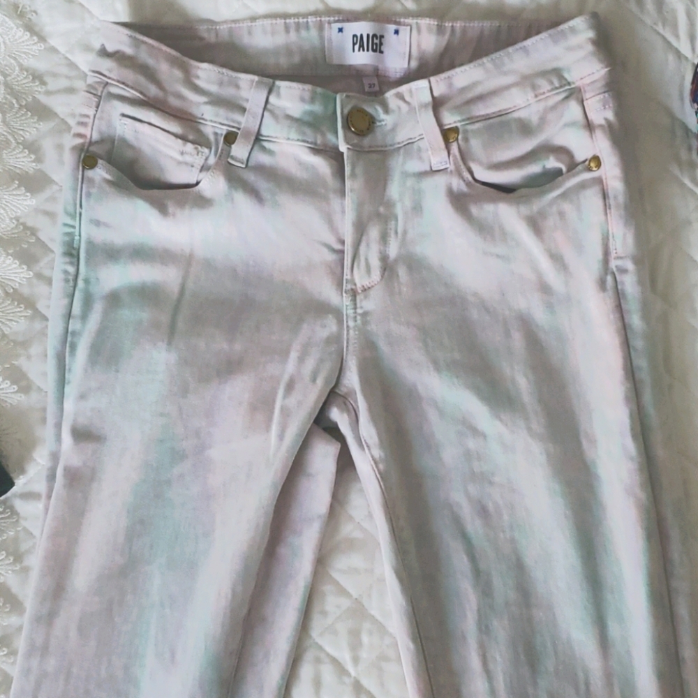 Paige jeans sz 27 cotton candy swirl tie dye